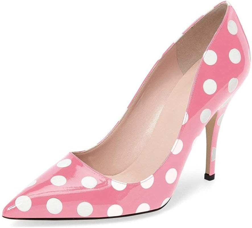 YDN Women Classic Mid Heel Pumps Pointy Toe Slip on Formal Stilettos Office Business Shoes Size 4... | Amazon (US)