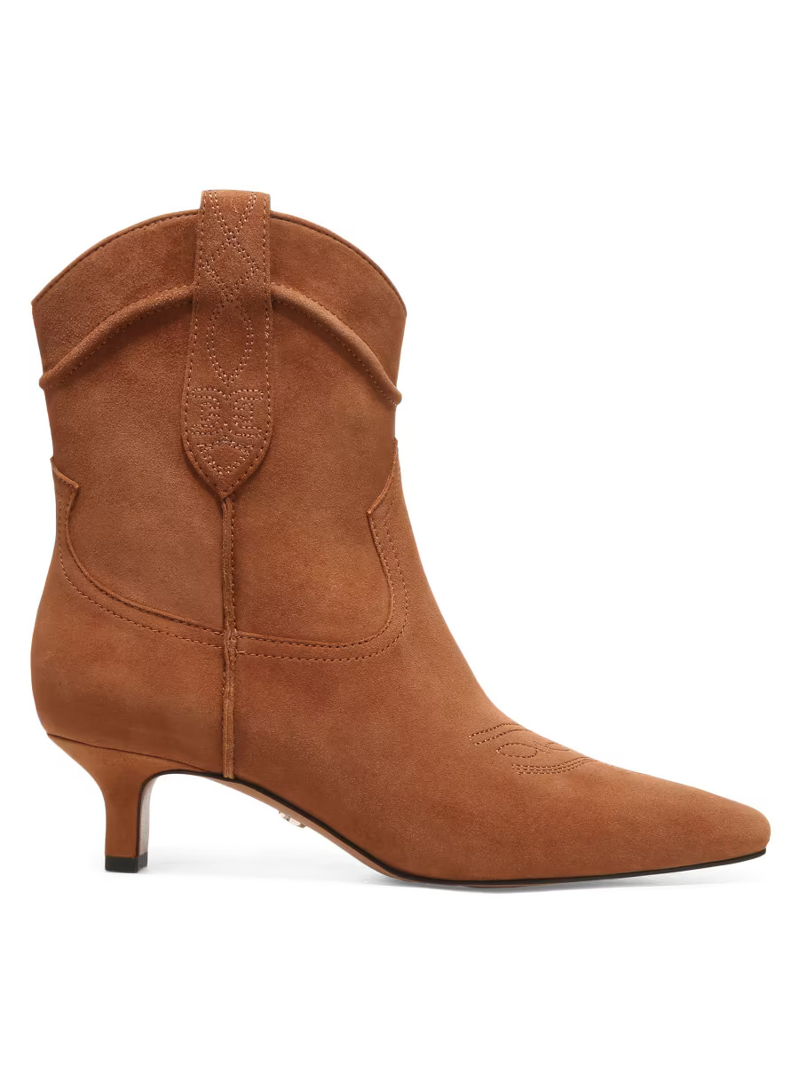 Taryn Suede Western Booties | Saks Fifth Avenue