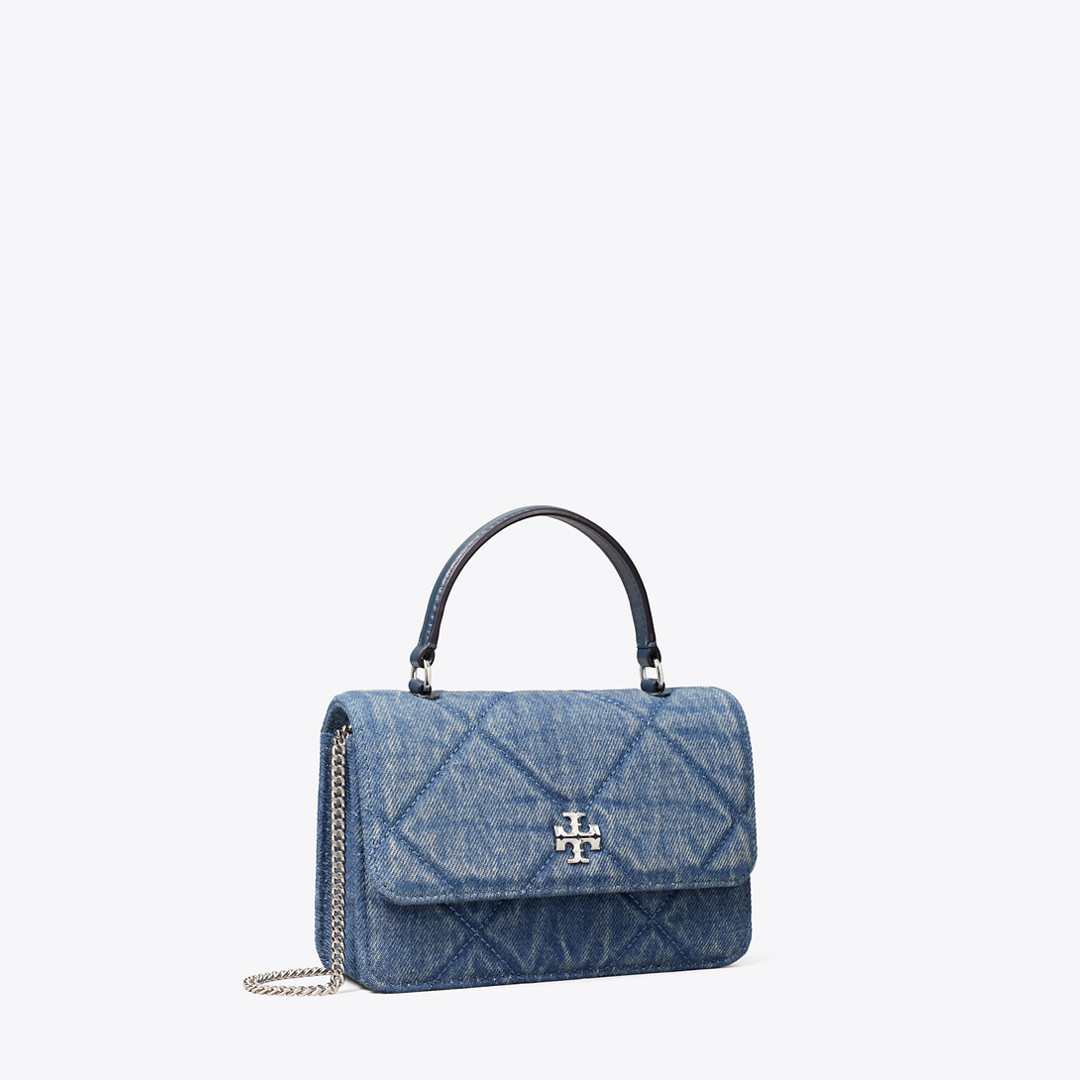 Tory Burch Mini Kira Diamond Quilt Denim Top-Handle Crossbody | Tory Burch (US)