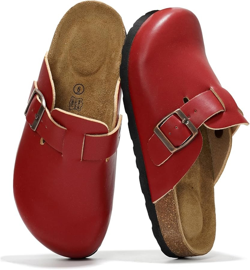 Women’s Genuine Suede Footbed Boston Clogs for Women - Memory Foam Arch Support Clog Slippers f... | Amazon (US)