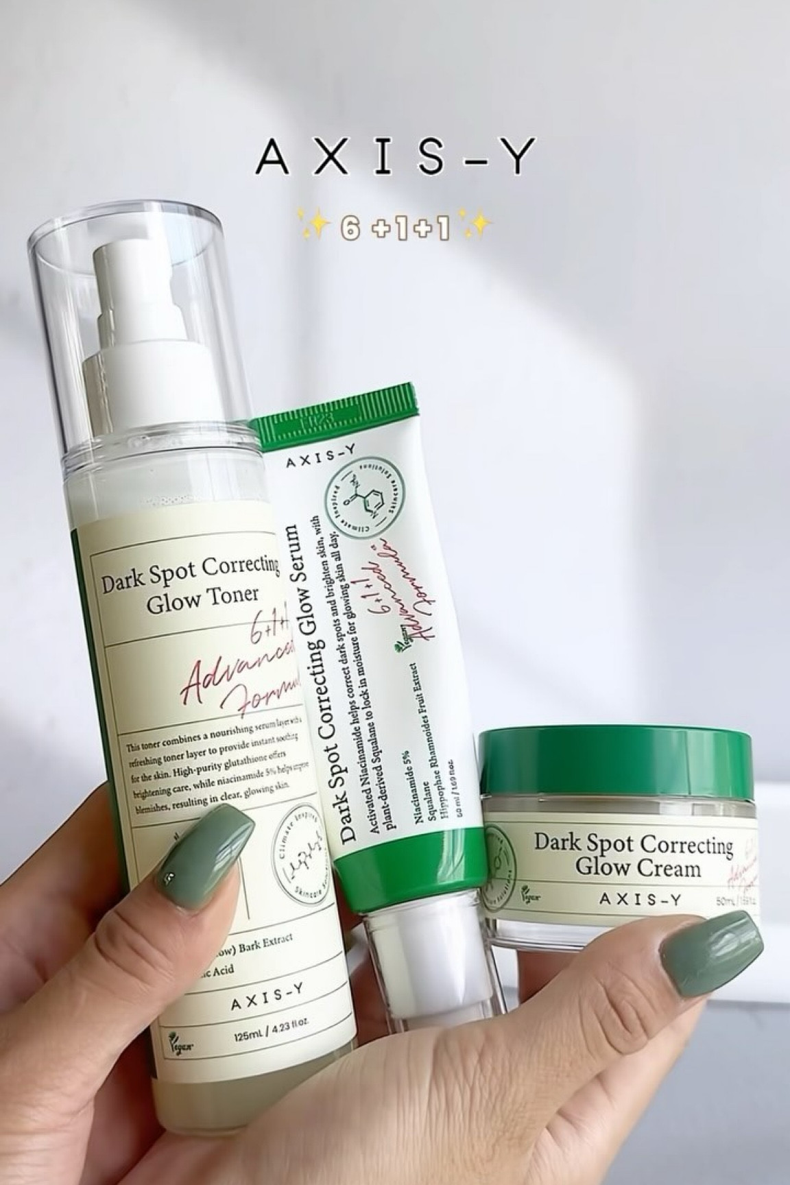 Add these to your routine to enhance the brightening effects of the viral Dark Spot Correcting Glow Serum from @axisy_official axisy_official ✨

💚 Dark Spot Correcting Glow Toner:

This lightweight toner preps your skin to enhance the benefits of the glow serum. 

Instantly provides soothing relief and targets dark spots both on the surface and beneath the surface.

It’s innovative dual-layer formula sprays as very fine mist for a refreshing a easy application.

💚  Dark Spot Correcting Glow Cream

Your new go-to for deep hydration and dewy glow!

It’s gel-to-water texture provides deep hydration without the greasy feeling. (perfect for us oily girlies)

🛍️ You can find these products here👇🏼

https://liketk.it/4Ojkv

@shop.ltk : moodybutglowing (link in bio!)

—

*gifted

#glowup #axisy #koreanskincareproducts #kbeauty #skincare #skintok #glassskin #glowyskin #skincareaddict #skincareobsessed #skincareaesthetic #aestheticskincare 

Dark spot corrector, K-beauty products, New skincare products, skincare for brightening, hydrating glow cream, Korean moisturizer, Korean toners, glowing skin, gel moisturizers