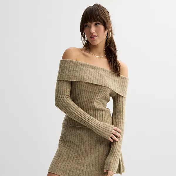 Women's Modern Supply by Sanctuary Foldover Off-Shoulder Long Sleeve Sweater | Kohl's