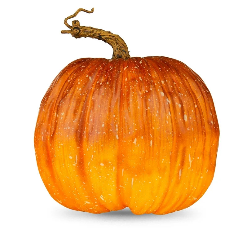 Harvest 8 in Heirloom Tall Orange/Brown Foam Pumpkin Decoration, Way to Celebrate | Walmart (US)