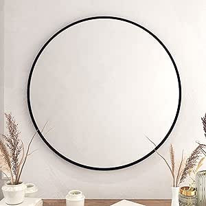Black Circle Wall Mirror 36 Inch Round Wall Mirror for Entryways, Washrooms, Living Rooms and Mor... | Amazon (US)
