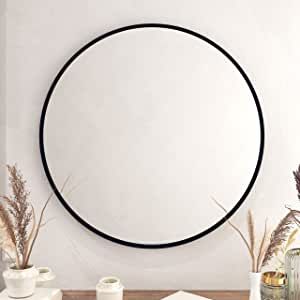 Black Circle Wall Mirror 36 Inch Round Wall Mirror for Entryways, Washrooms, Living Rooms and Mor... | Amazon (US)
