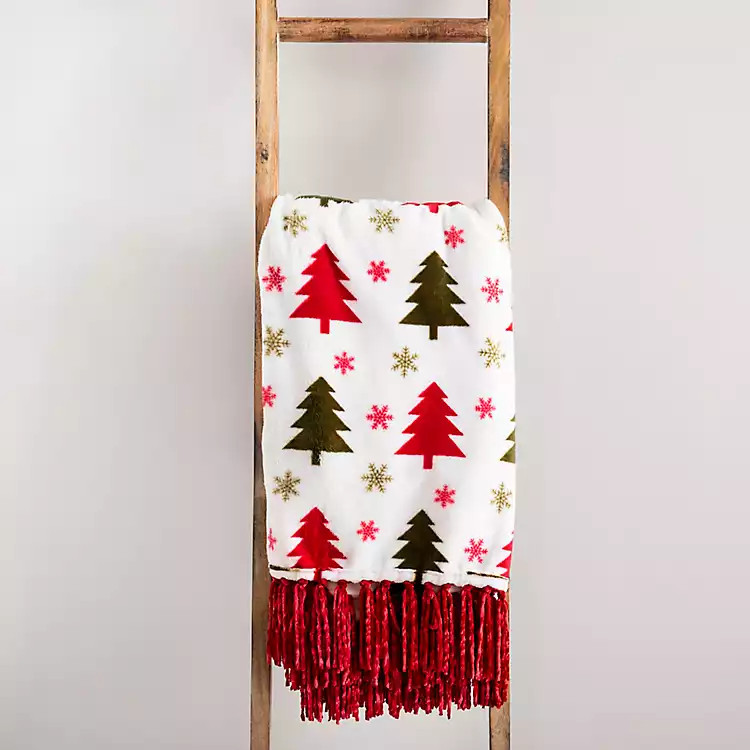 Red and Green Christmas Trees Throw | Kirkland's Home