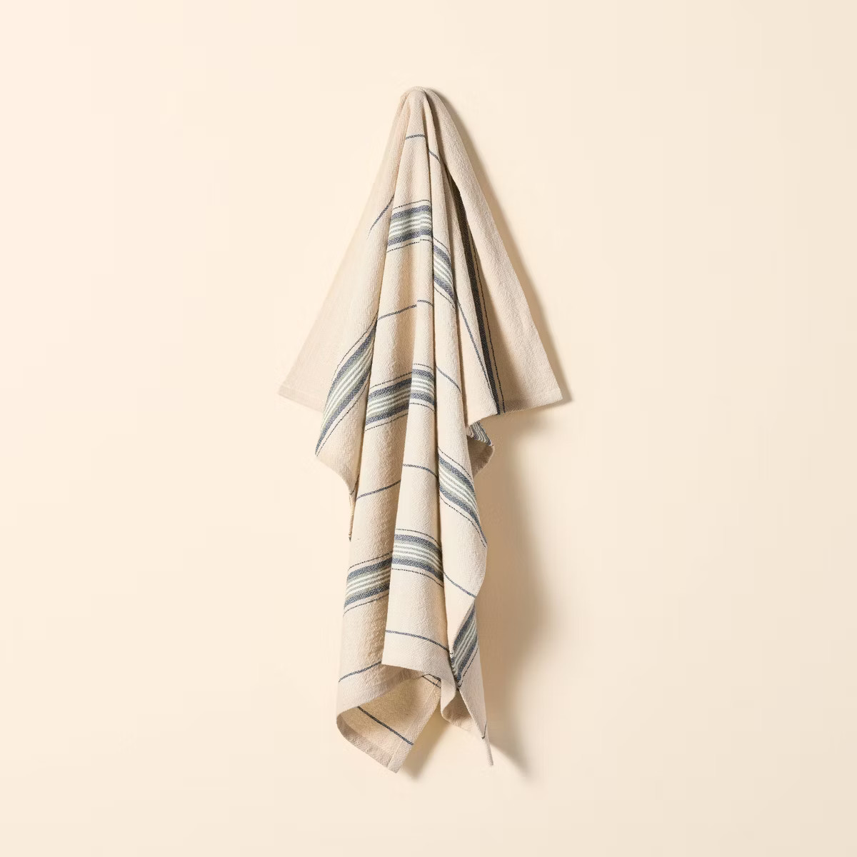 Variegated Stripe Flour Sack Kitchen Towel Natural/Olive/Navy - Hearth & Hand™ with Magnolia | Target
