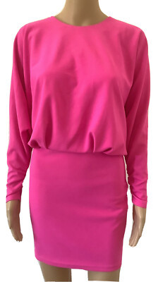 Zara Small Mini Dress Long Sleeve Pink | eBay US