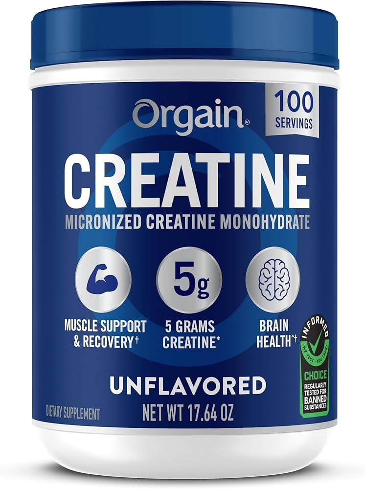 Orgain Creatine Monohydrate Micronized Powder, 100 Servings, Unflavored, Supports Muscle Growth, ... | Amazon (US)