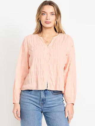 Button-Down Smocked Top | Old Navy (US)