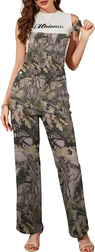 Camo Overalls for Women Loose Fit Fashion Jumpsuits Straight Leg Pants Camouflage Bibs Coveralls ... | Amazon (US)