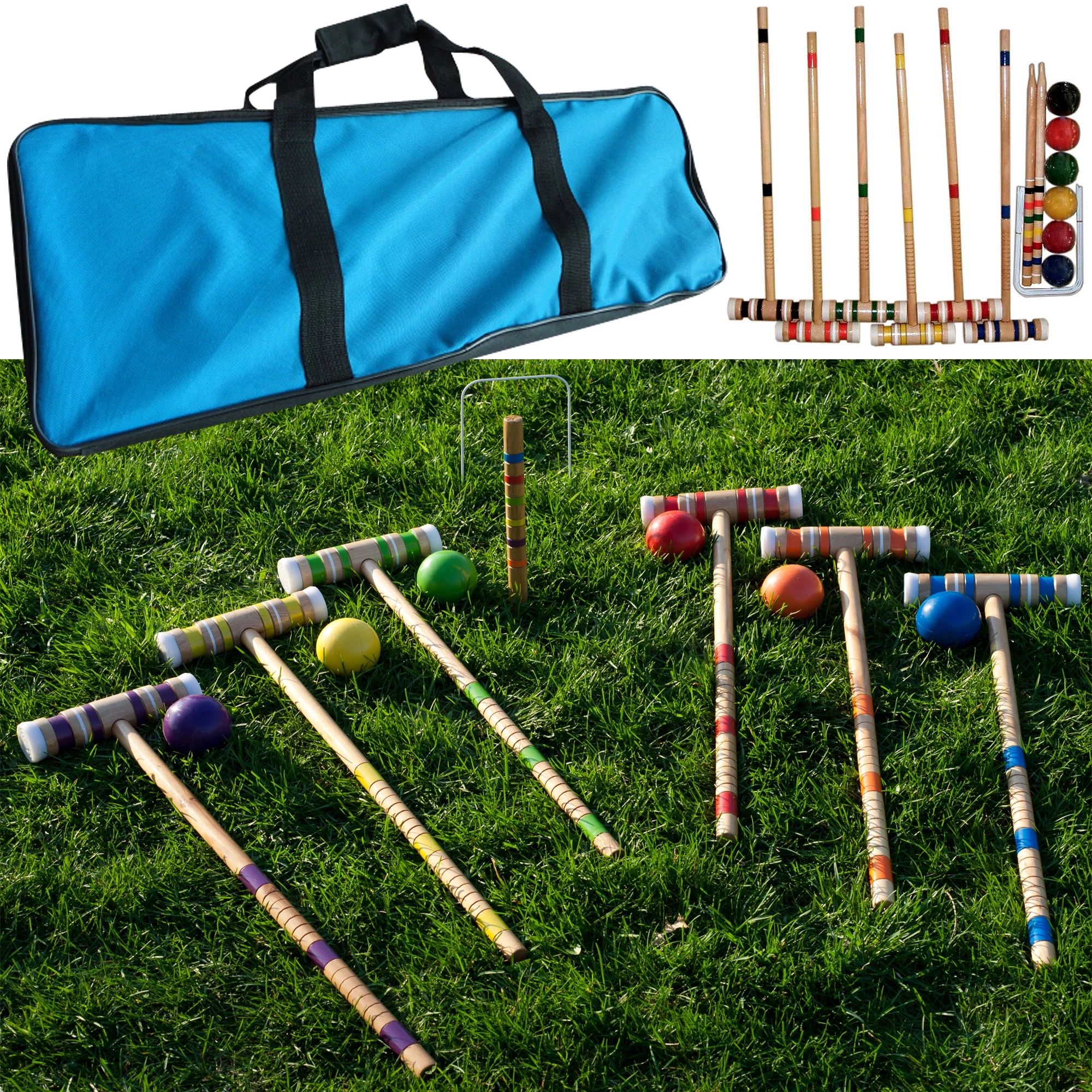 Complete 6 Player Croquet Set with Carrying Case by Hey! Play! | Walmart (US)