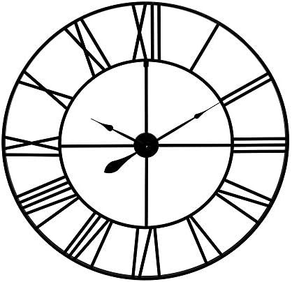 36" Black Metal Cut Out Roman Numeral Wall Clock | Amazon (US)
