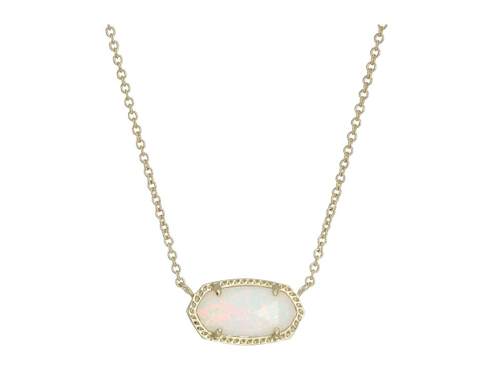 Kendra Scott - Elisa Necklace (Gold/White Kyocera Opal) Necklace | Zappos