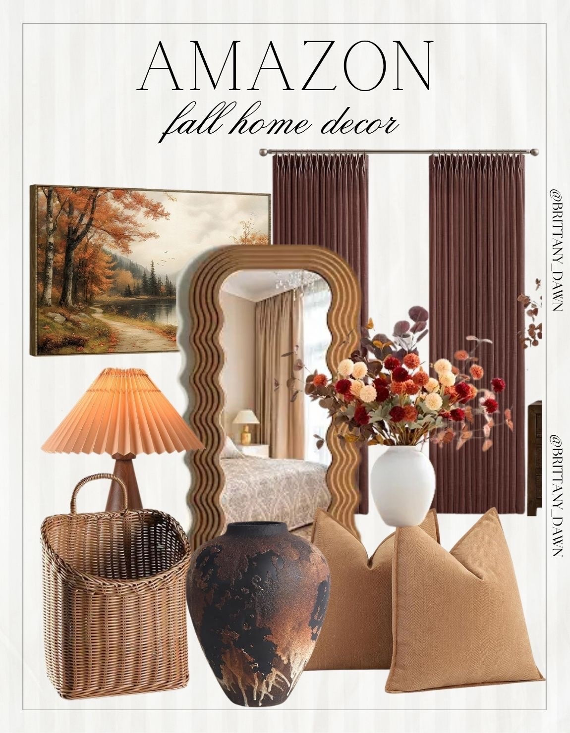 Bring cozy autumn vibes indoors with these gorgeous Amazon fall decor picks! 🍂

Rich burgundy drapes, warm pleated lighting, and earthy accents instantly transform any living room or bedroom.
Adding textured throw pillows, rustic ceramic vases, and leafy floral arrangements creates a high-end seasonal refresh on a budget. Perfect for creating a warm, inviting space this season! 🕯️✨

#FallHomeDecor #AmazonHome #CozyVibes #AutumnStyle #HomeDecorInspo #InteriorStyling #FallInspo #NeutralDecor #WarmAesthetics #LTKhome #SeasonalDecor #RoomMakeover

#LTKHome #LTKSeasonal