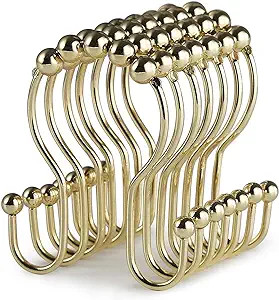 Goowin Shower Curtain Hooks, 12 Pcs Shower Curtain Rings, Stainless Steel Gold Shower Curtain Hoo... | Amazon (US)