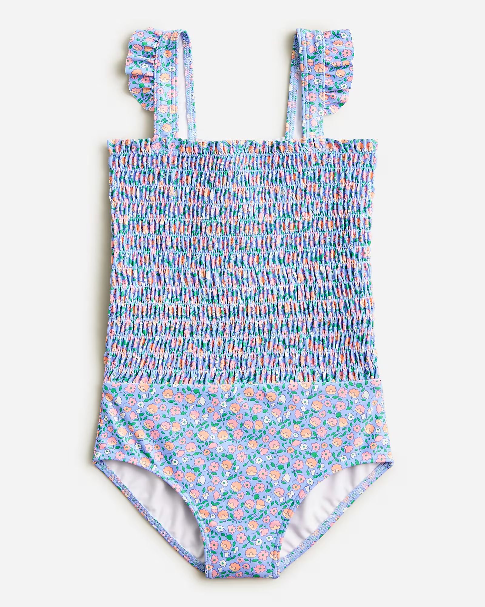 minnow™ X Crewcuts girls' smocked one-piece swimsuit with UPF 50+ | J.Crew US