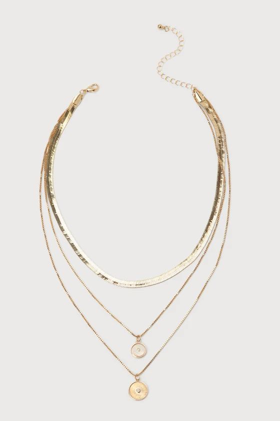 Gorgeous Gleaming Gold Rhinestone Layered Necklace | Lulus (US)