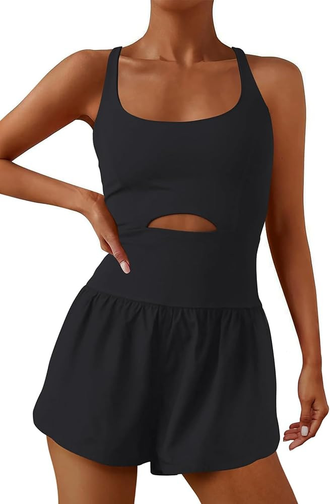 ReachMe Womens Running Onesie Workout Rompers Athletic Romper One Piece Outfits Exercise Jumpsuit... | Amazon (US)