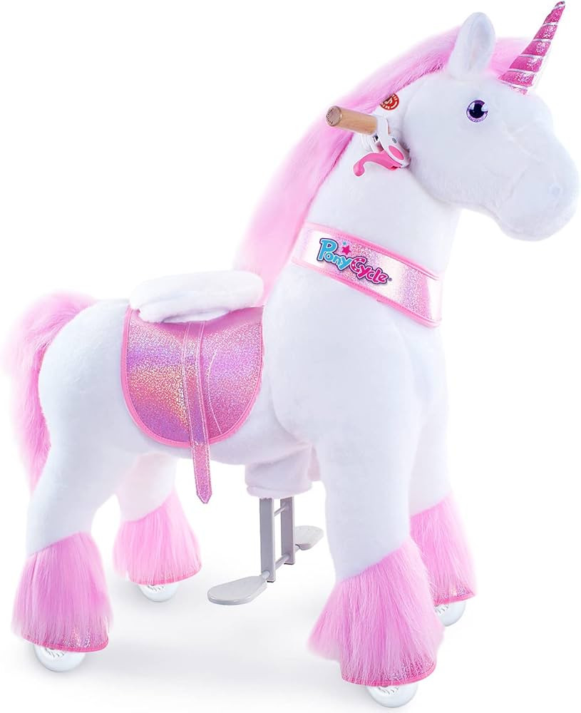 PonyCycle Ride on Unicorn Classic Model U (with Brake/ 36" Height/Size 4 for Age 4-8) Toddler Pin... | Amazon (US)