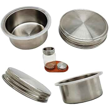 Amazon.com: 304 SS Salad Divider Cups Separate Vegetable and Dressing for 3.38 Inch Wide Mouth Ma... | Amazon (US)