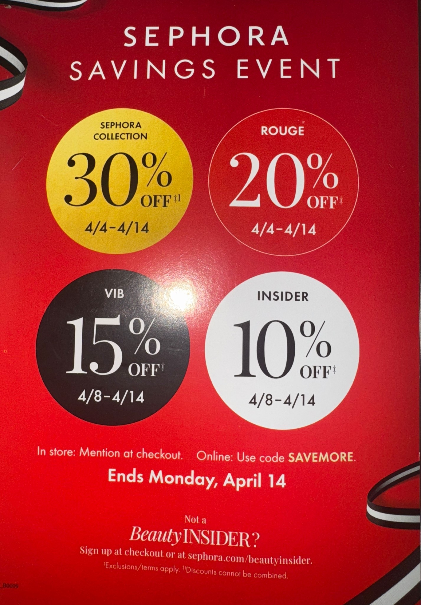 The Big Sephora Sale is here. Use code SAVEMORE to save 30% off the Sephora collection. Starting today and going through 4/14. Save 20% if you’re a Rouge member  from now until 4/14. 

VIB members save 15% 4/8- 4/14 
Insider Members save 10% 4/8- 4/14

#LTKSaleAlert #LTKBeauty