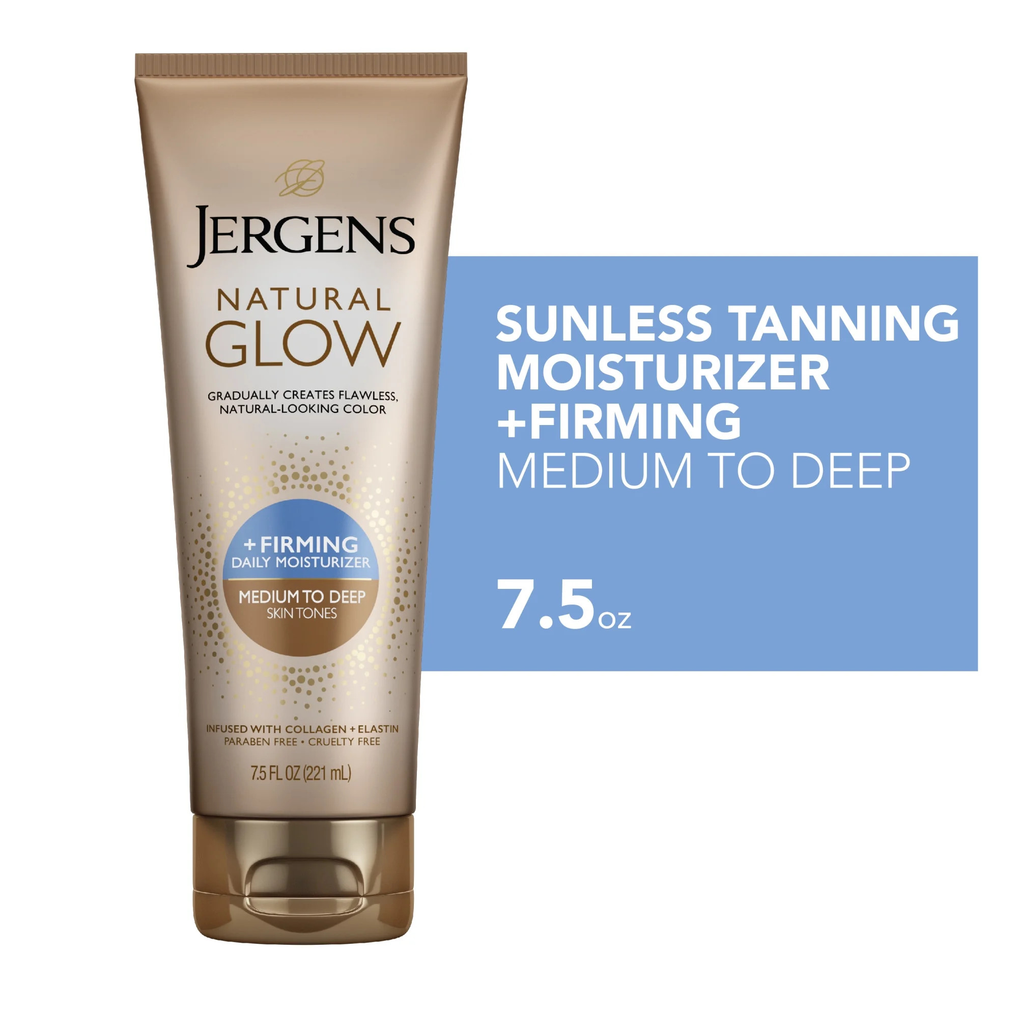 Jergens Natural Glow +FIRMING Sunless Tanning Daily Body Lotion, Medium to Deep Skin Tone, 7.5 fl... | Walmart (US)