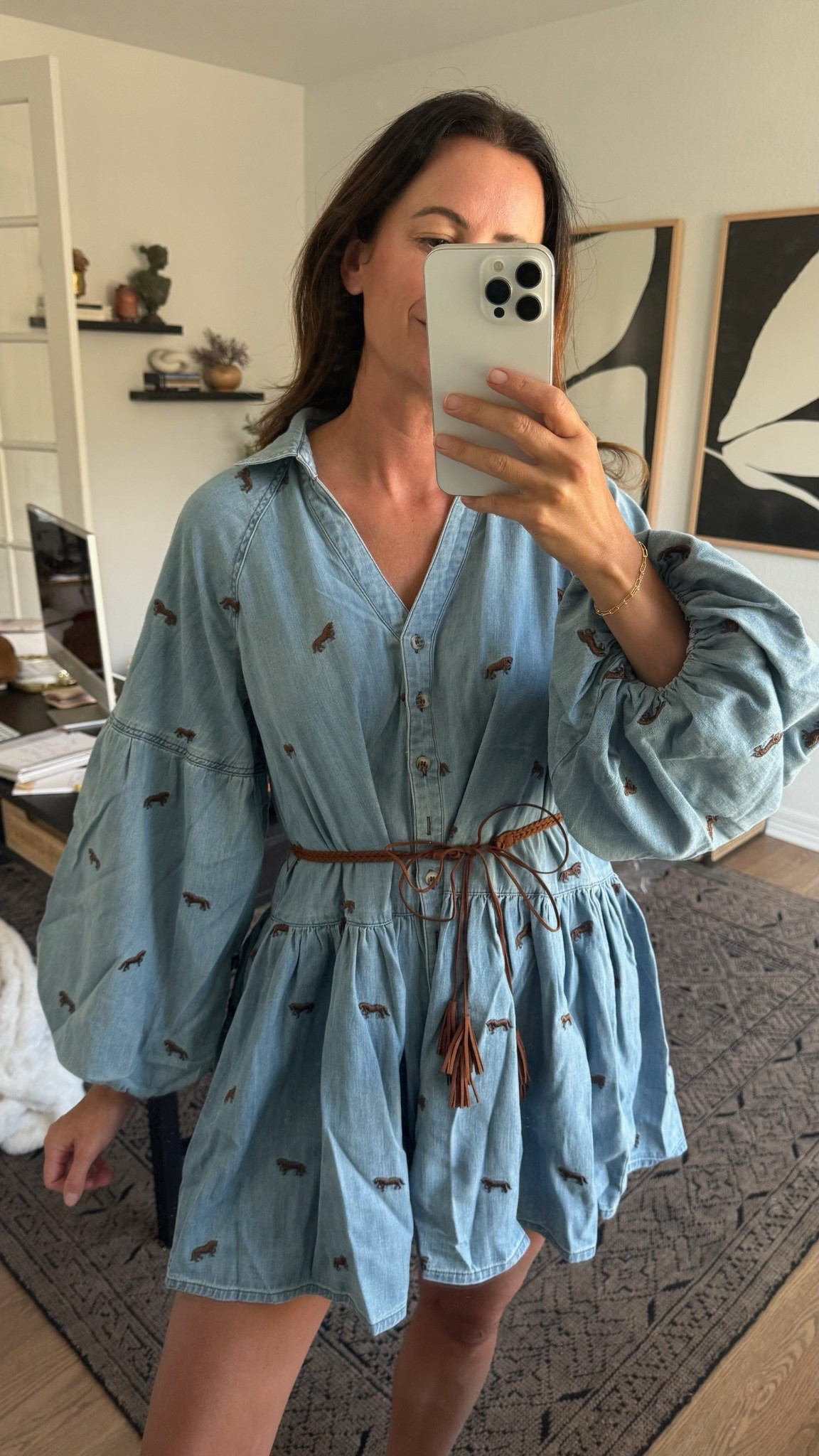 This denim dress with the horses is so Fun and cute for a fall outfit! 

#LTKStyleTip #LTKCon #LTKSeasonal