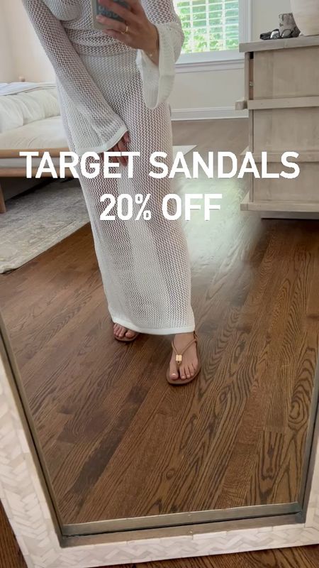 Target sandals are 20% off! This pair looks high end and are very comfy. I went tts 

summer sandals

#LTKFindsUnder50 #LTKShoeCrush #LTKSaleAlert