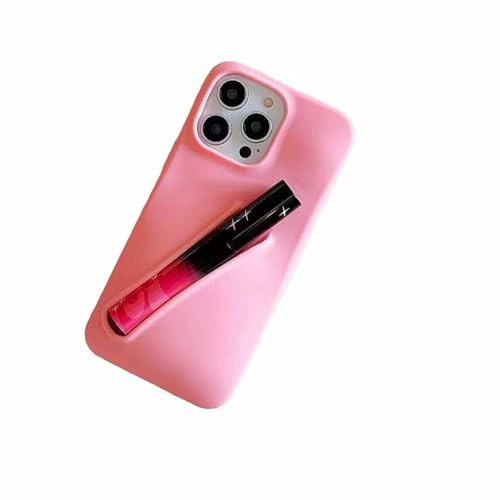 Jtsery Lip Gloss Holder Phone Case for iPhone 16, Lipgloss Case Lipstick Lip Glaze Designed Stylish Silicone Funny Women Girls Cover for iPhone 16 6.1 inch 2024 (Pink) | Amazon (US)