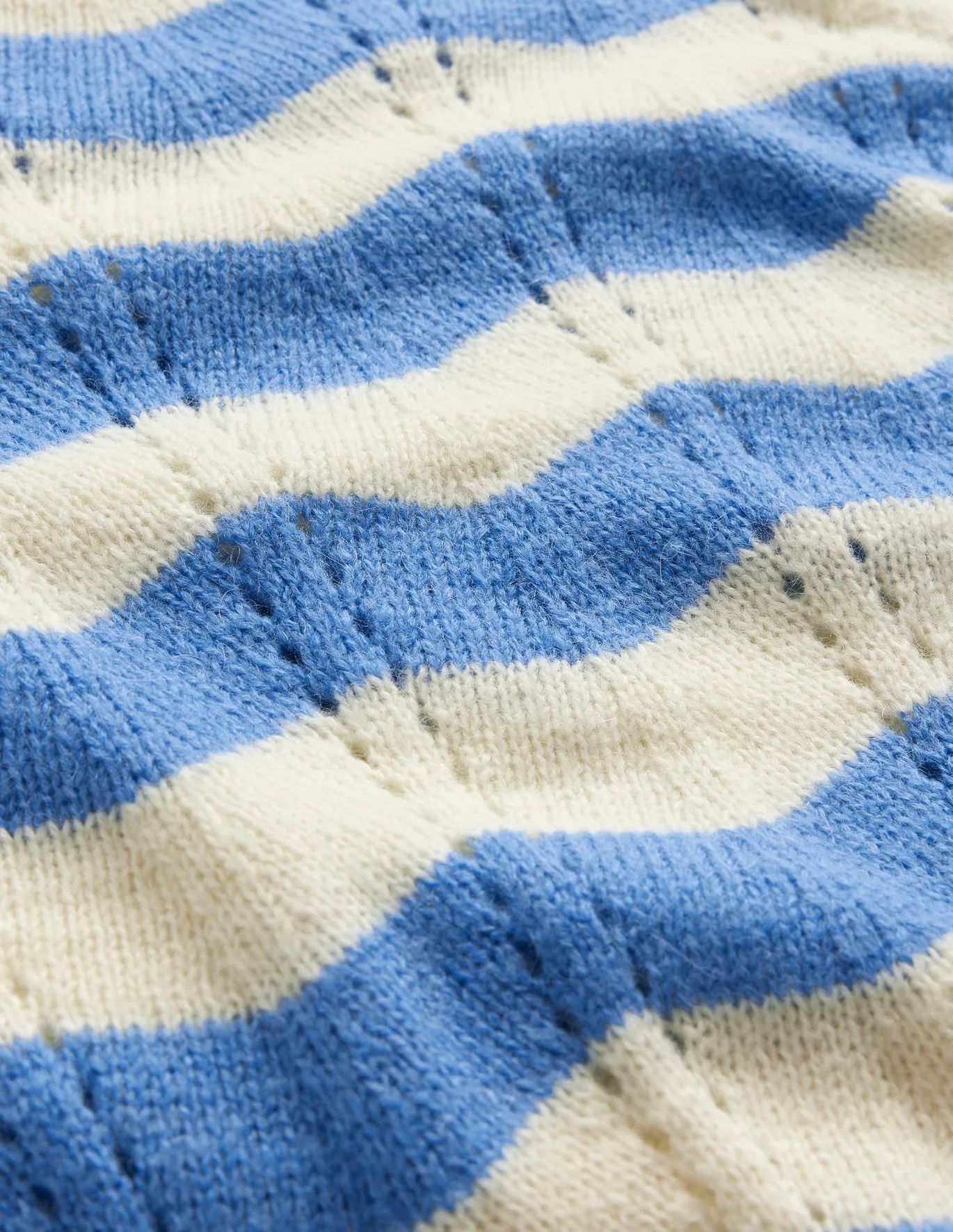 Fluffy Wave Jumper - Bright Blue, Warm Ivory Wave | Boden US | Boden (US)