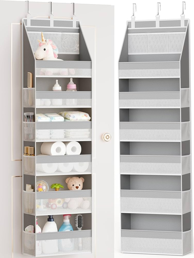 Criusia Over The Door Organizer, Heavy-Duty 6-Shelf Hanging Storage with 13 Mesh Pockets, 55lbs C... | Amazon (US)