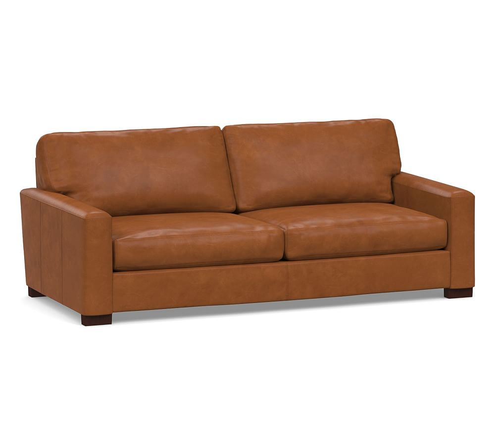 Turner Square Arm Leather Sofa (65"–104") | Pottery Barn (US)