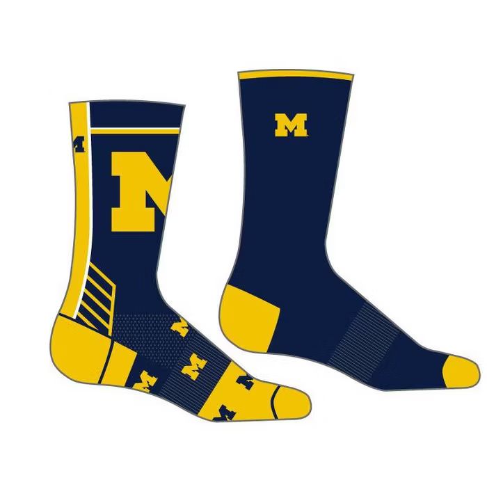 NCAA Michigan Wolverines Men's Crew Socks 2pk Gift Box - 10-13 | Target