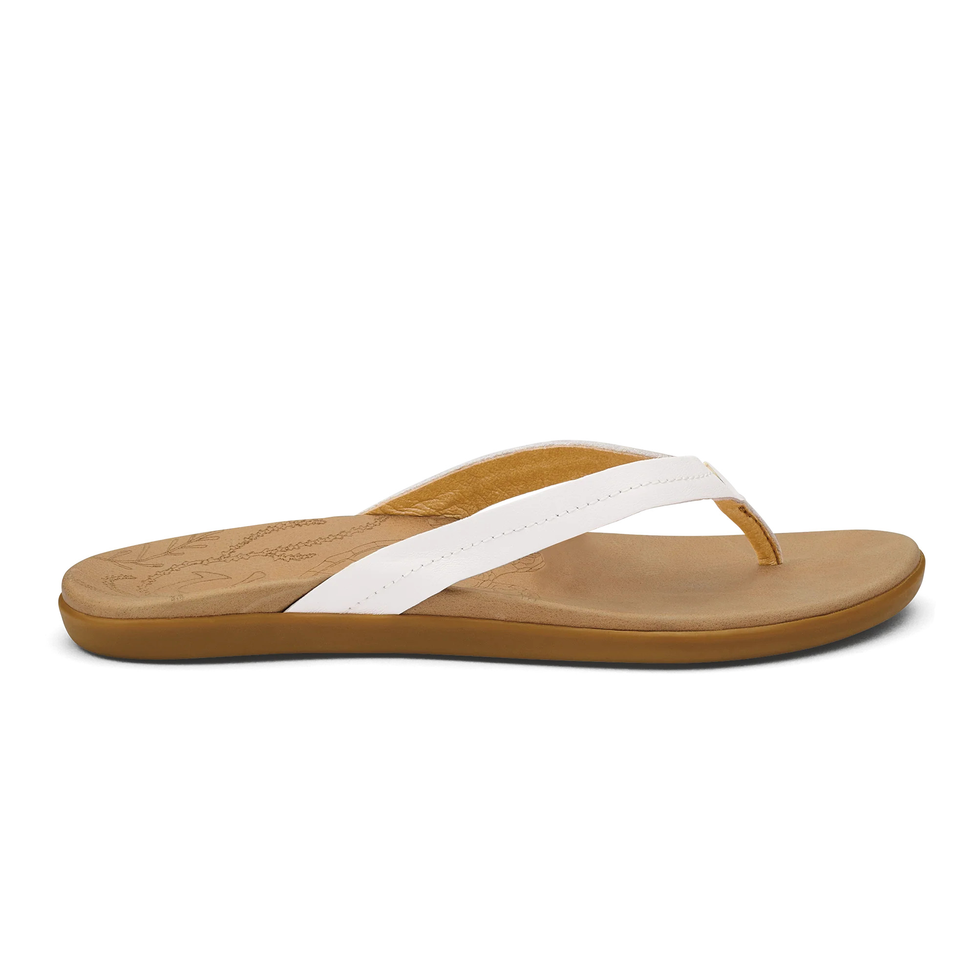 Honu Women’s Leather Sandals - Bright White / Golden Sand | OluKai | OluKai
