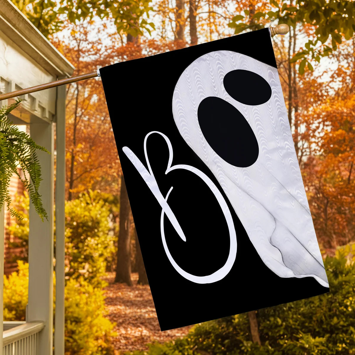 Boo Ghost Moire Flag | My Evergreen