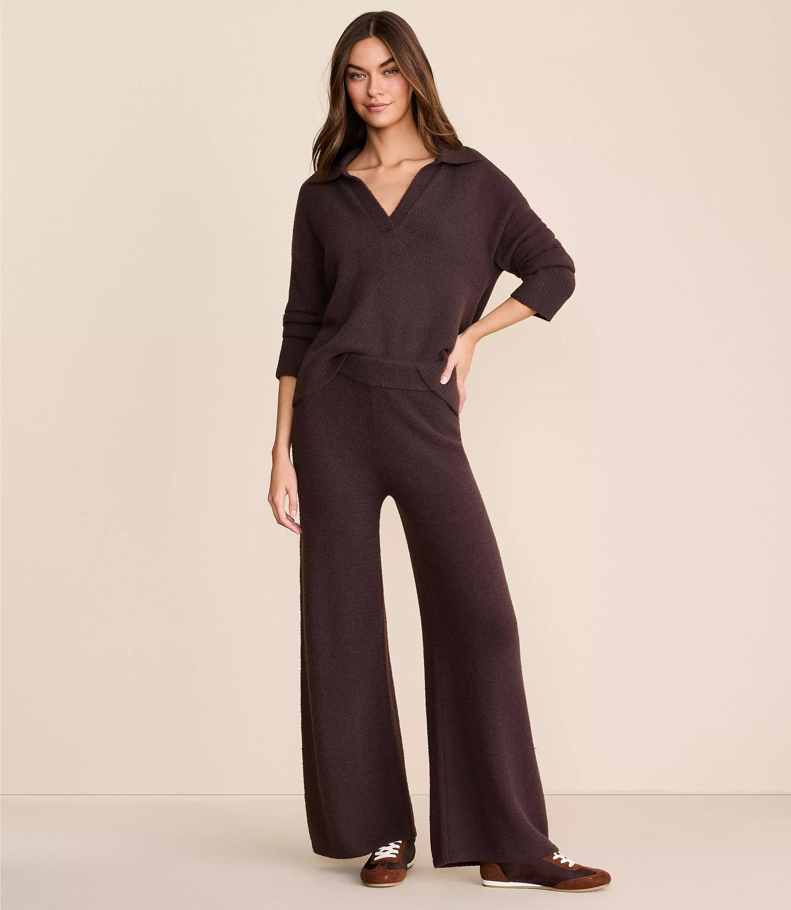 Lou & Grey Fuzzy Wide Leg Sweater Pants | LOFT