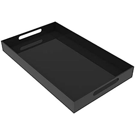 Premium Black Serving Tray with Handles, 18 x 13 Inch, Deluxe Trays for Coffee Table, Large Ottoman  | Amazon (US)