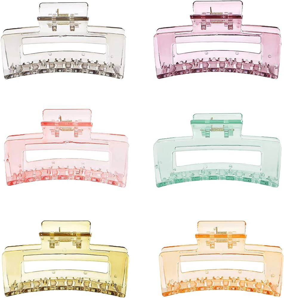 2024 New Jelly Hair Clips,Acrylic Black Hair Clips，Wonderful Gift,Strong Hold Claw Hair Clips f... | Amazon (US)