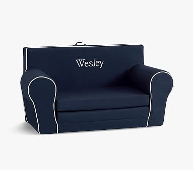 Anywhere Sofa Lounger®, Navy with White Piping | Pottery Barn Kids