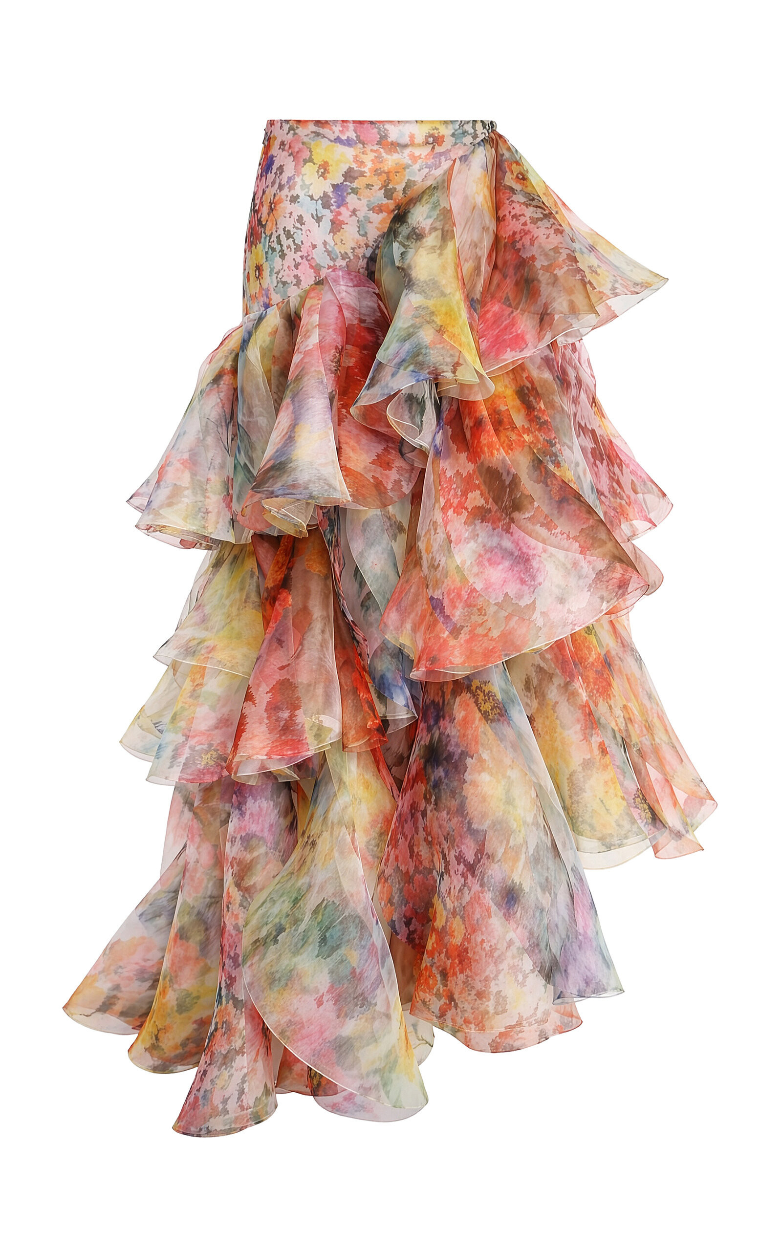 Zimmermann Luna Ruffled Floral Midi Skirt - Moda Operandi | Moda Operandi (Global)