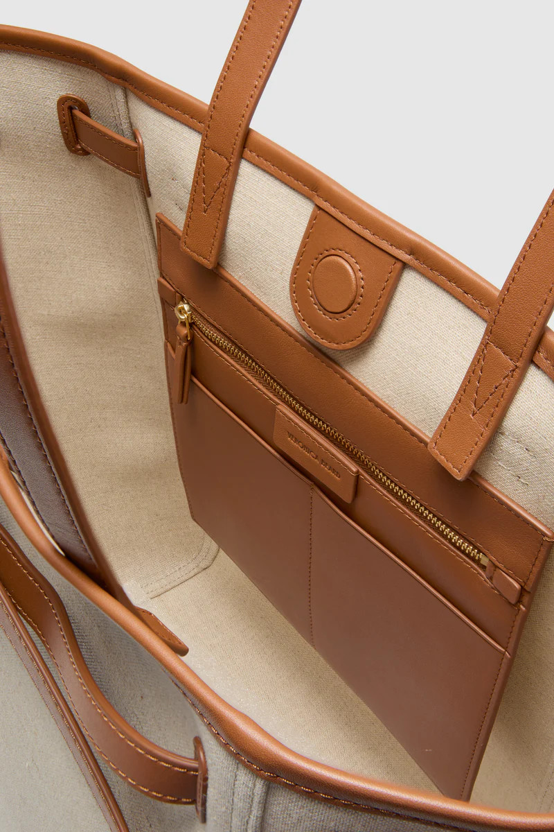 Natural Linen and Hazelwood Veronica Beard Dash Tote | Tuckernuck (US)