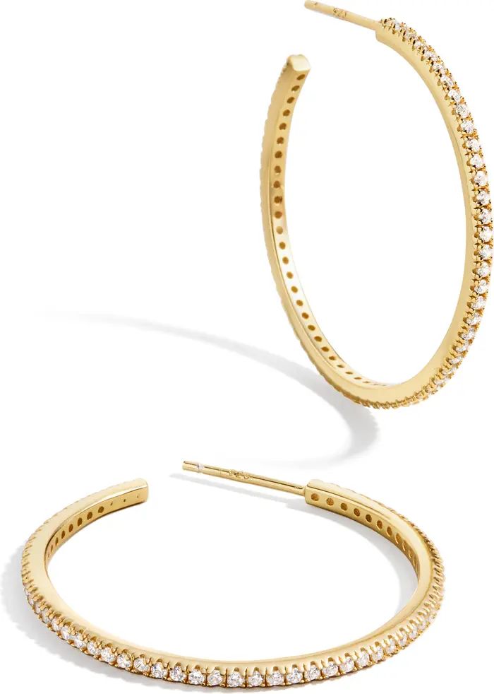 18K Gold Vermeil Pavé Hoop Earrings | Nordstrom