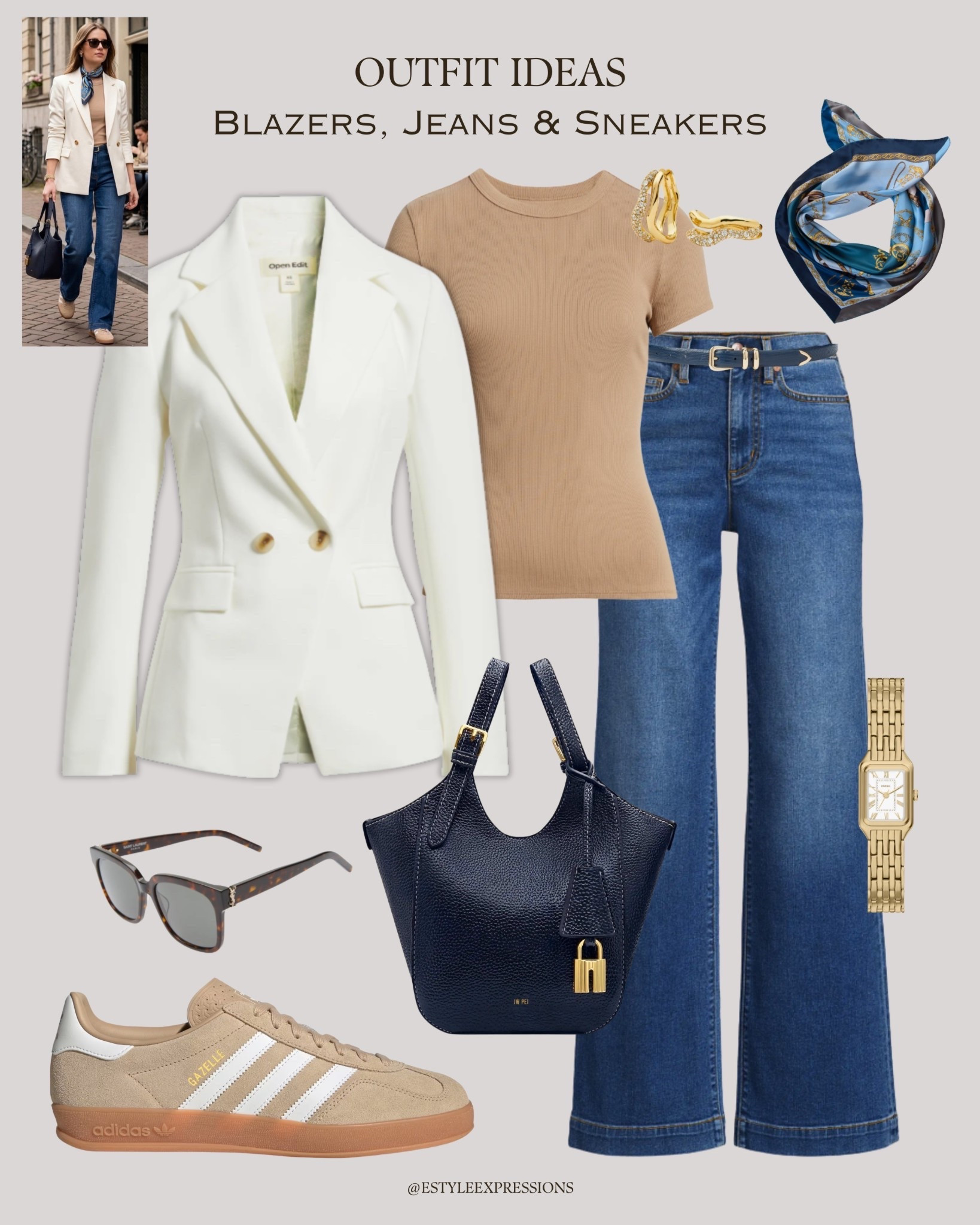 Spring outfits with blazers, jeans, and sneakers!✨👖👟

#LTKootd #LTKWorkwear #LTKSaleAlert