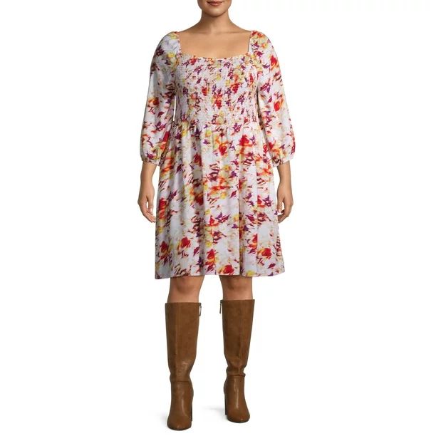 Terra & Sky Women's Plus Size Smocked Dress | Walmart (US)