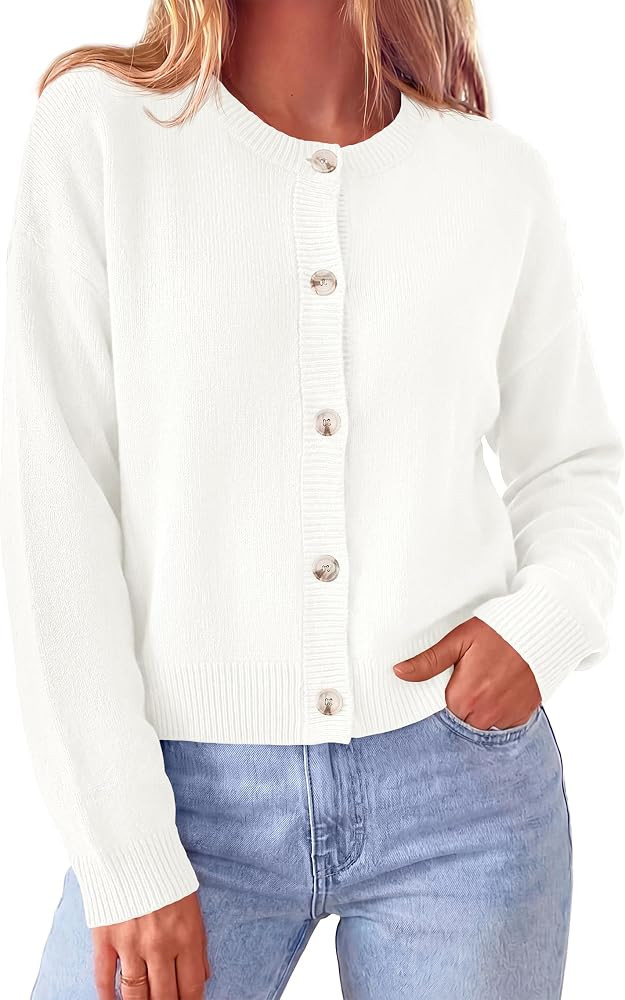 MASCOMODA Womens Fall Button Down Cropped Cardigan Sweaters | Amazon (US)