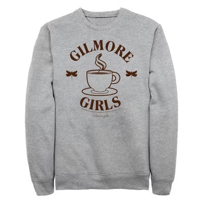 Men's Gilmore Girls Coffee and Gilmore Logo  Sweatshirt - Athletic Heather - Medium | Target