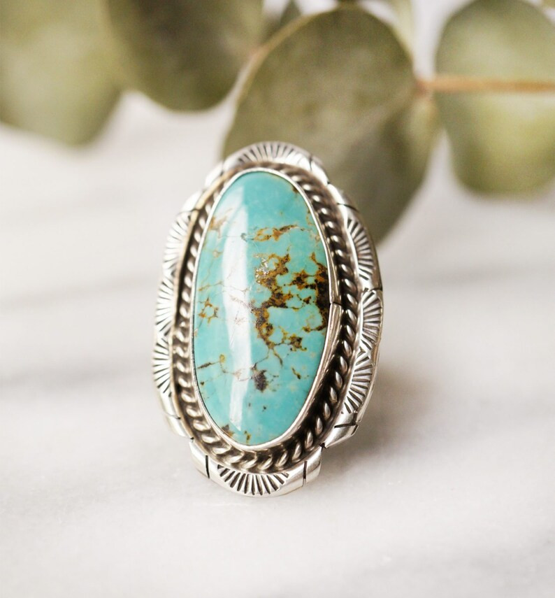Native American Rings - Kingman Turquoise Rings - Vintage Turquoise Rings - Real Turquoise Rings ... | Etsy (US)