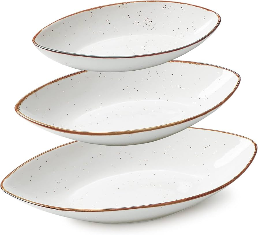 ONEMORE Serving Bowls for Entertaining, Large Serving Dishes Set of 3 Serving Platters and Trays ... | Amazon (US)