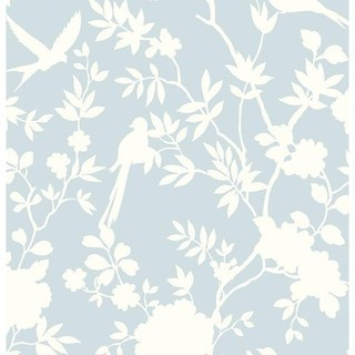 Mono Hampton Blue Toile Vinyl Peel & Stick Wallpaper Roll (Covers 40.5 Sq. Ft.) | The Home Depot